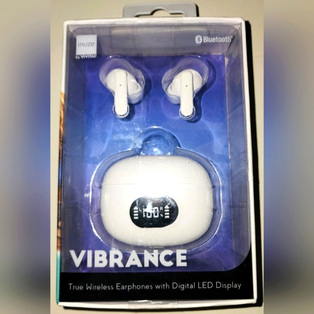 Muze by Vivitar VIBRANCE True Wireless Earphones digital LED display Earbuds